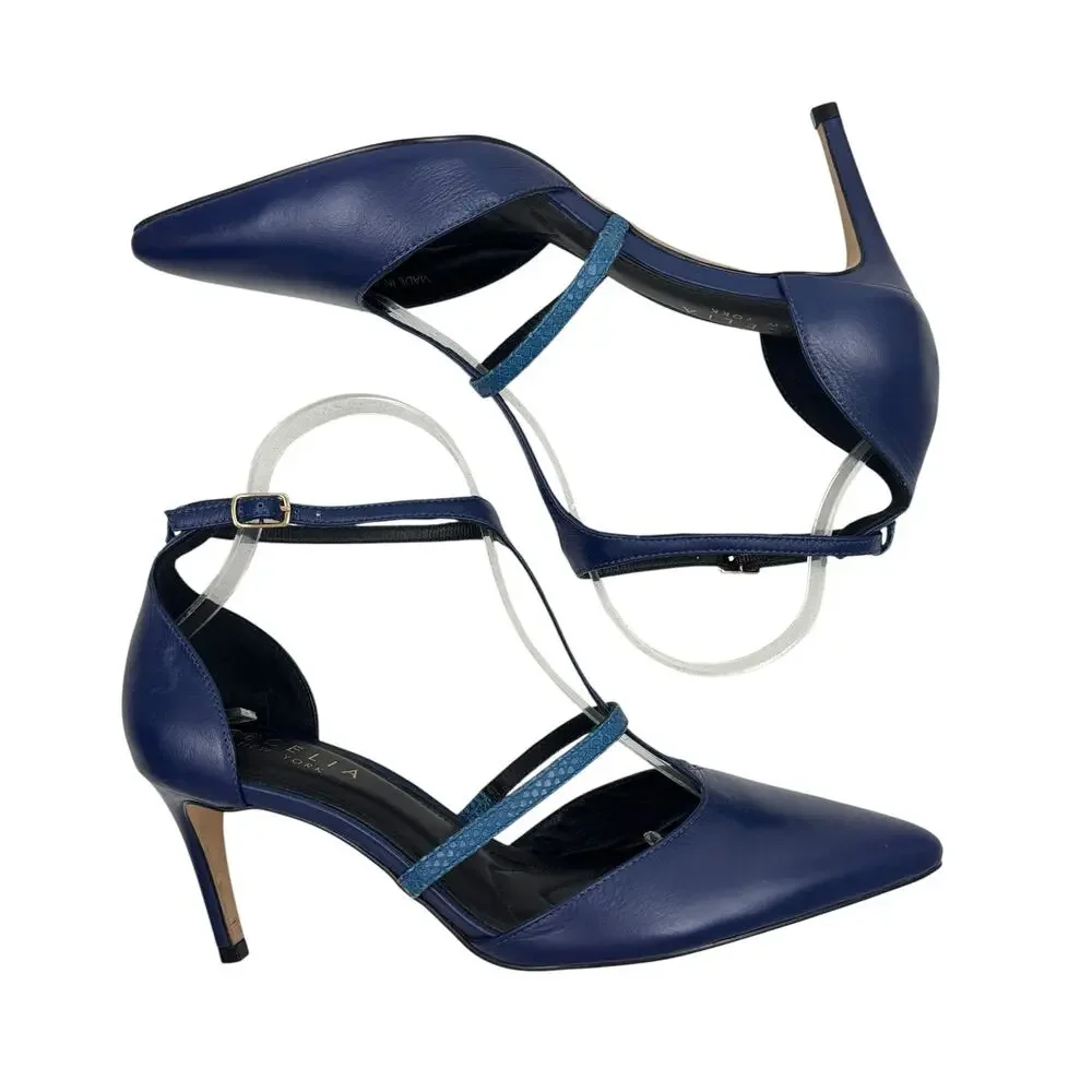 Anthropologie blue leather